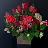 Romantic Floral Arrangement with Tulips and Roses