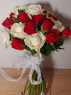 Classic Bouquet of Red and White Roses