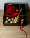 Luxury Gift with Red Roses, Champagne and Ferrero Rocher Pralines
