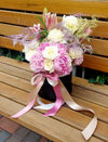 Elegant Floral Arrangement in Black Box