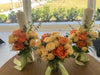 Decorative Candle for Wedding with Orange and White Flowers
