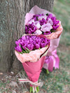Bouquet of Purple Tulips in Elegant Packaging