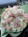 Elegant Bouquet of Roses in Shades of Pink and White