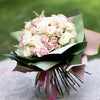Elegant Bouquet of Roses in Shades of Pink and White