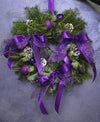 Coroniță de Crăciun din brad natural „Purple Elegance”