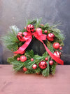 Coroniță de Crăciun din brad natural „Red Classic”