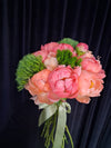 Buchet Mireasă „Coral Elegance” – 9 bujori premium