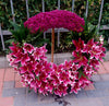 Funeral Wreath with Purple Chrysanthemums and Pink Lilies
