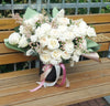 Generous Bouquet of White Roses and Pastel Flowers
